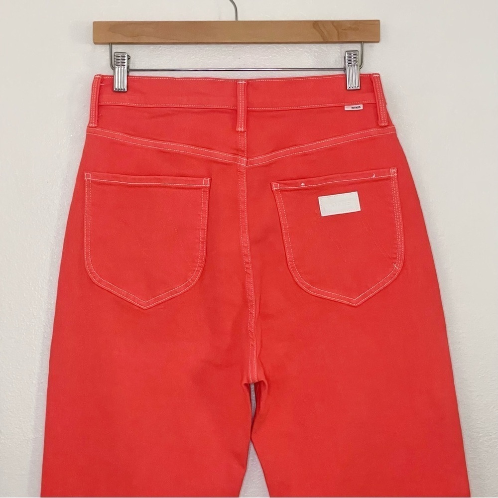 Mother The Tune Up Bona Fide Hover Slim Straight Jean Play Date Hot Coral 29 - Picture 10 of 16